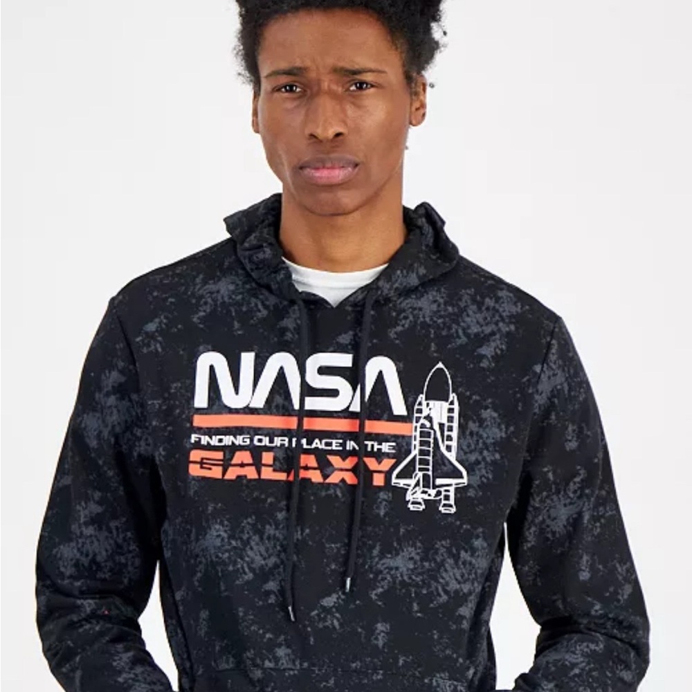 NASA Black Graphic Hoodie NWT Size XL